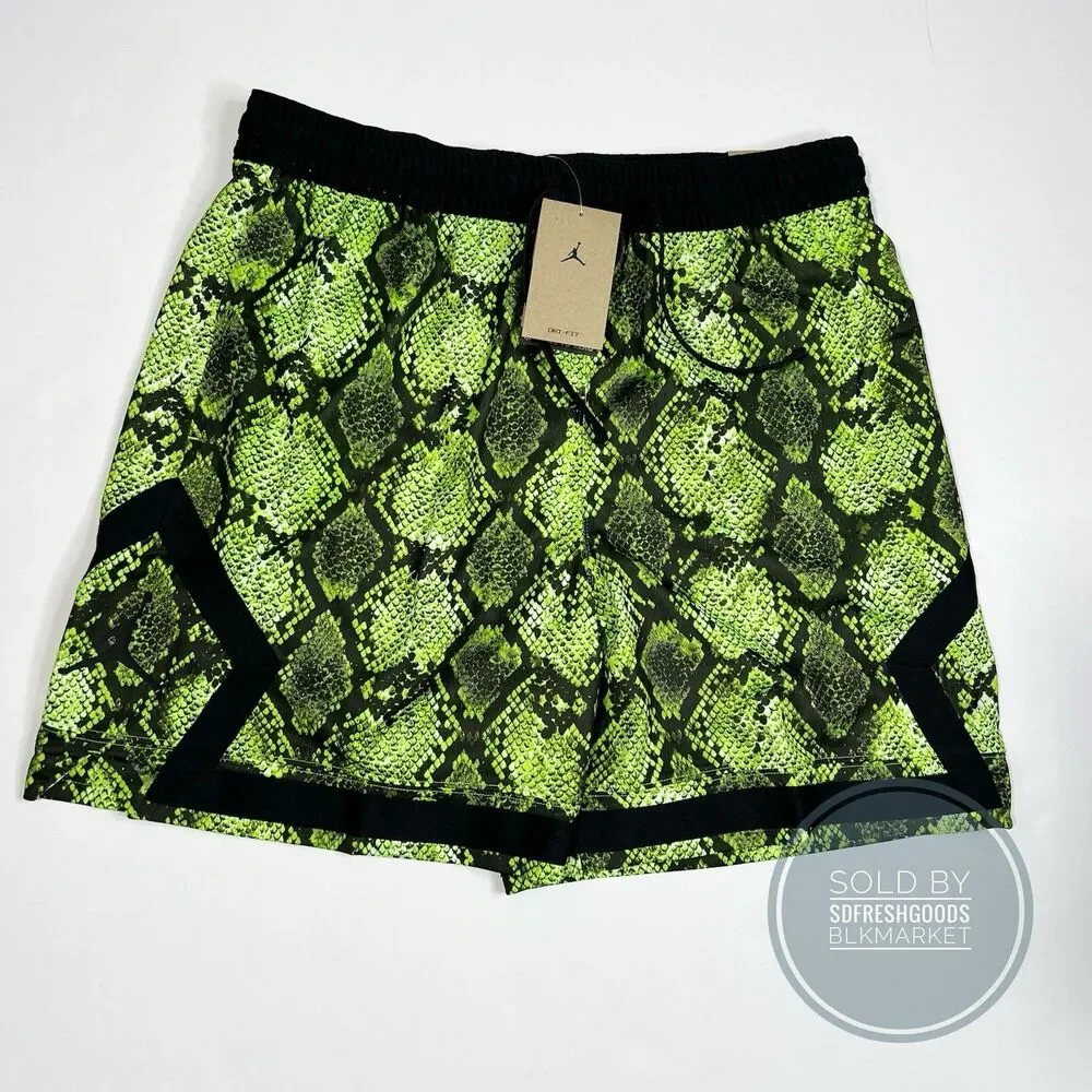 Jordan Brand Men's Dri-FIT Mesh Diamond Shorts Electric Green HF9907-358 Size L